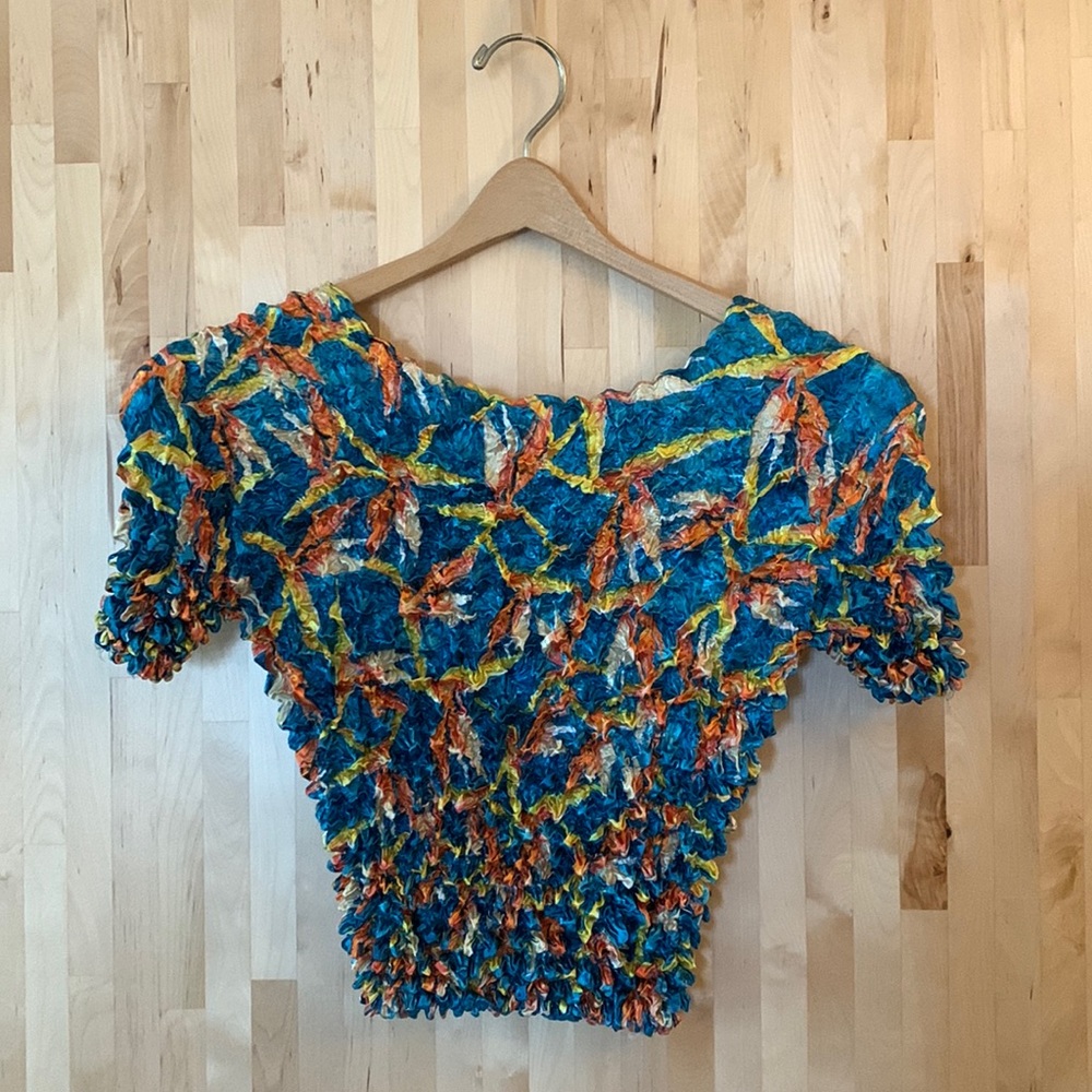 Tropical Print Popcorn Tee